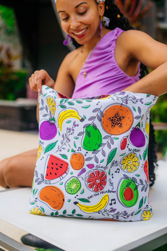 Musical Fruit Pattern Tote Bag
